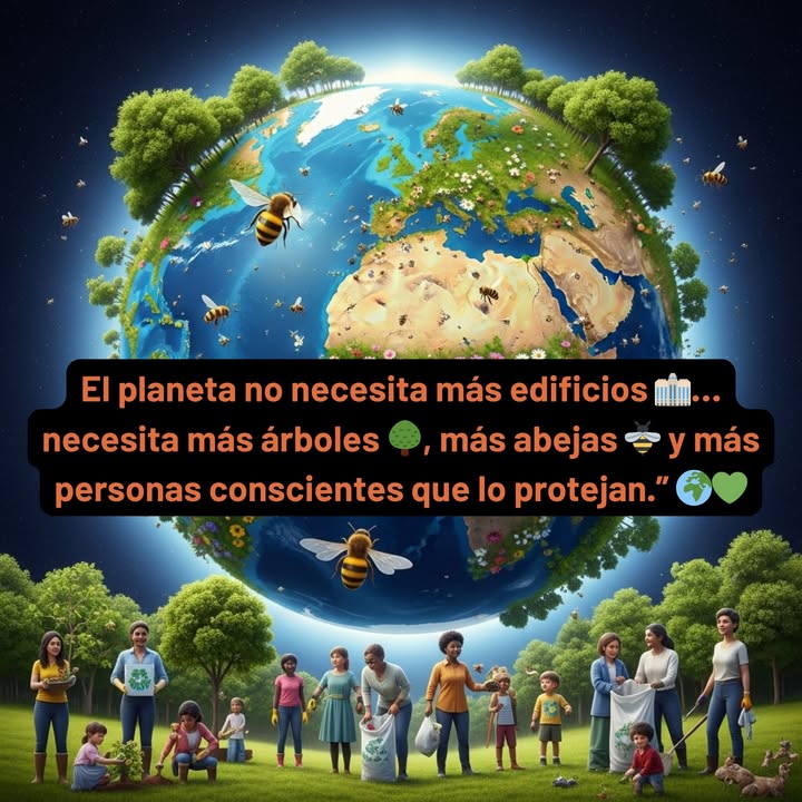 El planeta no necesita más edificios  necesita más árboles , más abejas  y más personas conscientes que lo protejan.