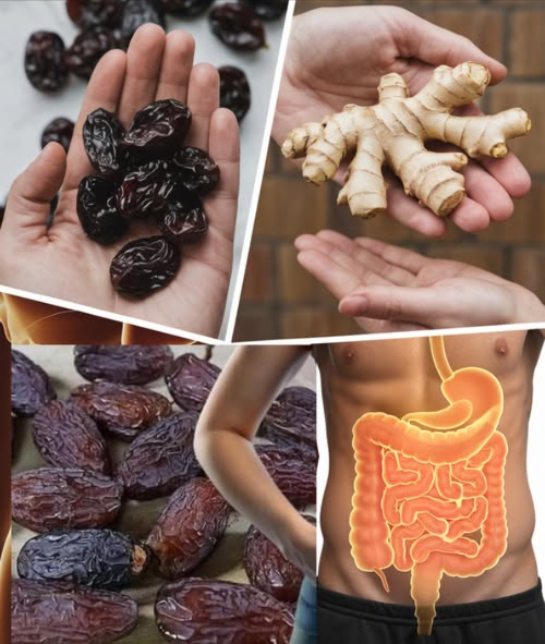 La muerte empieza en los intestinos. Gases estomacales. Hígado graso. Limpieza intestinal. Medicina natural. Sólo los miembros educados dan las gracias. Método en el primer comentario La combinación de dátiles y jengibre no solo ofrece un sabor delicioso, sino también poderosos beneficios medicinales. Conocidos por sus propiedades curativas, estos ingredientes han sido utilizados durante siglos para tratar una variedad de problemas de salud, incluyendo problemas intestinales, gases estomacales e hígado graso. En este artículo, exploraremos cómo preparar dos recetas efectivas con dátiles y jengibre, así como sus beneficios, propiedades, precauciones y modos de consumo. Acompáñanos a descubrir los secretos de esta hierba sagrada y medicinal de África! Receta 1: Infusión de dátiles y jengibre Ingredientes: 5 dátiles deshuesados 1 trozo de jengibre fresco 3 cm 2 tazas de agua 1 cucharadita de miel opcional Preparación: Lava los dátiles y el jengibre con agua tibia para eliminar cualquier residuo. Corta el jengibre en rodajas finas y agrégalo a una olla con 2 tazas de agua. Lleva el agua a ebullición y cocina a fuego lento durante 10 minutos. Agrega los dátiles deshuesados y cocina por 5 minutos más. Cuela la infusión y endúlzala con miel si lo deseas. Sirve caliente y disfruta. Modo de consumo: Se recomienda consumir esta infusión dos veces al día, una por la mañana en ayunas y otra antes de dormir. Idealmente, durante un periodo de 15 días para obtener resultados óptimos. Beneficios: Alivia los gases estomacales al reducir la inflamación del tracto digestivo. Mejora la digestión al estimular la producción de enzimas. Desintoxica el hígado gracias a los antioxidantes presentes en el jengibre y los dátiles. Reduce la acidez estomacal. Promueve el equilibrio de la flora intestinal. Combate el estreñimiento. Mejora la circulación sanguínea. Refuerza el sistema inmunológico. Disminuye la sensación de pesadez después de las comidas. Previene cólicos estomacales. Protege las paredes del estómago. Reduce el colesterol. Alivia los síntomas del síndrome del intestino irritable. Favorece la eliminación de toxinas. Regula los niveles de glucosa en sangre. Promueve la relajación muscular. Combate los radicales libres. Mejora la absorción de nutrientes. Actúa como antiinflamatorio natural. Protege contra infecciones bacterianas. Alivia los mareos asociados a problemas digestivos. Mejora la energía y vitalidad. Reduce el riesgo de úlceras estomacales. Mejora la calidad del sueño. Favorece la pérdida de peso en programas de desintoxicación.