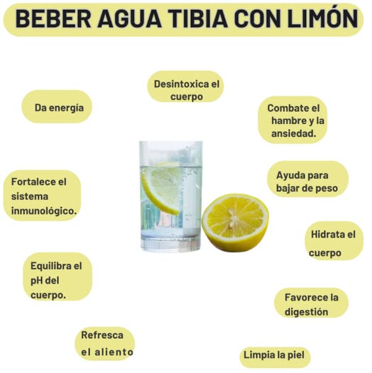Beber agua tibia con limón