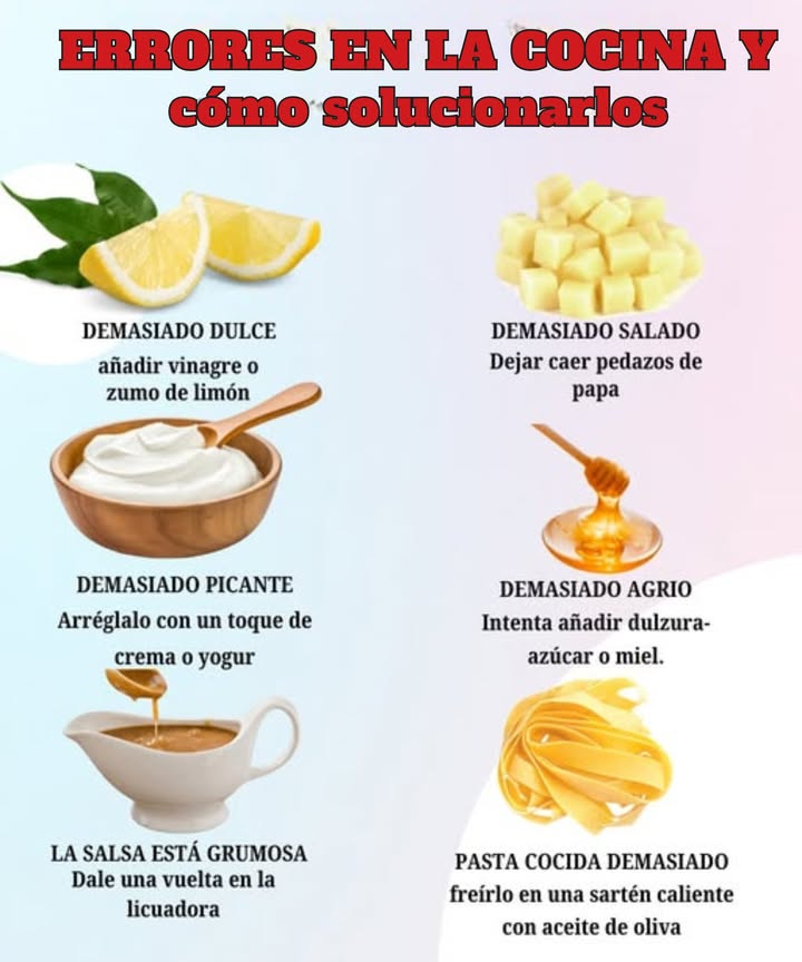 ERRORES EN LA COCINA y cómo solucionarlos