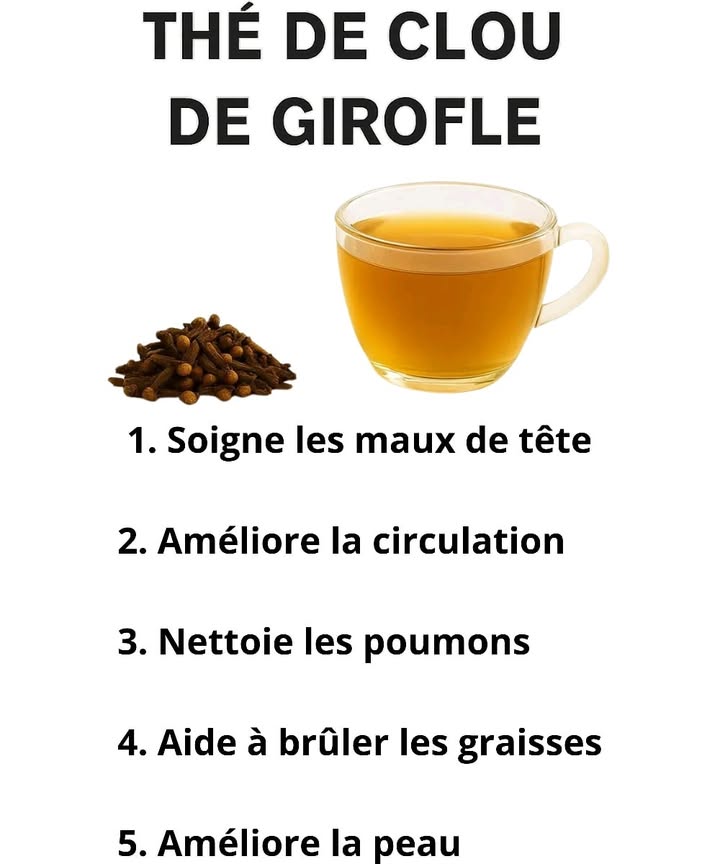 Infusion de Clou de Girofle : Énergie et Santé Naturelle 

1 Soulage les maux de tête et détend le corps, apportant une agréable sensation de bien-être.
2 Stimule la circulation sanguine et favorise la vitalité au quotidien.
3 Aide à purifier les poumons et à respirer plus librement.
4 Active le métabolisme et soutient la combustion des graisses.
5 Améliore laspect de la peau, la rendant plus saine et lumineuse.
6 Réduit les inflammations et renforce les défenses naturelles de lorganisme.

Une tisane simple, parfumée et pleine de vertus pour nourrir le corps et apaiser lesprit.