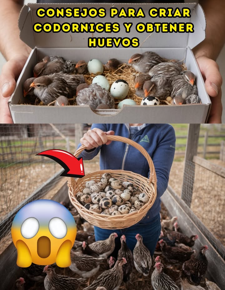 Guía y consejos para criar Codornices y obtener huevos
1. Ventajas de criar codornices
o Ocupan menos espacio y consumen menos alimento que las gallinas.
o Son altamente productivas, poniendo hasta 300 huevos al año.
o Los huevos son un manjar apreciado en varios países.
2. Requisitos básicos
o Espacio mínimo de 1 m por ave para evitar hacinamiento.
o Jaulas cerradas con techo impermeable para protegerlas de escapes y humedad.
o Alimentación rica en proteínas 20%: alimento comercial, arroz hervido, frutas y verduras.
o Suplemento de calcio con cáscaras de huevo o conchas trituradas.
o Iluminación de 14-16 horas diarias, natural o artificial.
3. Cuidados necesarios
o Mantener las jaulas limpias y secas para prevenir enfermedades.
o Proporcionar cajas nido con heno o virutas de madera para comodidad.
o Garantizar un ambiente seguro, con flujo de aire y aislamiento del ruido.
o Vigilar señales de estrés o enfermedad como letargo o plumas erizadas.
4. Razas recomendadas
o Codorniz japonesa: Alta productividad de huevos.
o Codorniz de botón: Menor productividad, pero fácil de manejar.
5. Producción de huevos
o Comienzan a poner a las 6-8 semanas de vida.
o Ponen entre 150 y 300 huevos al año.
o La producción disminuye después de los 9 meses.
6. Consideraciones adicionales
o Limitar el espacio de agua y comida para evitar peleas entre ellas.
o Recolectar los huevos diariamente para mantener la limpieza y evitar daños.
o Es posible criar hasta 6 codornices en el espacio de una gallina.

#CriarCodornices  #HogarFamiliar #AvesDeCorral 讀