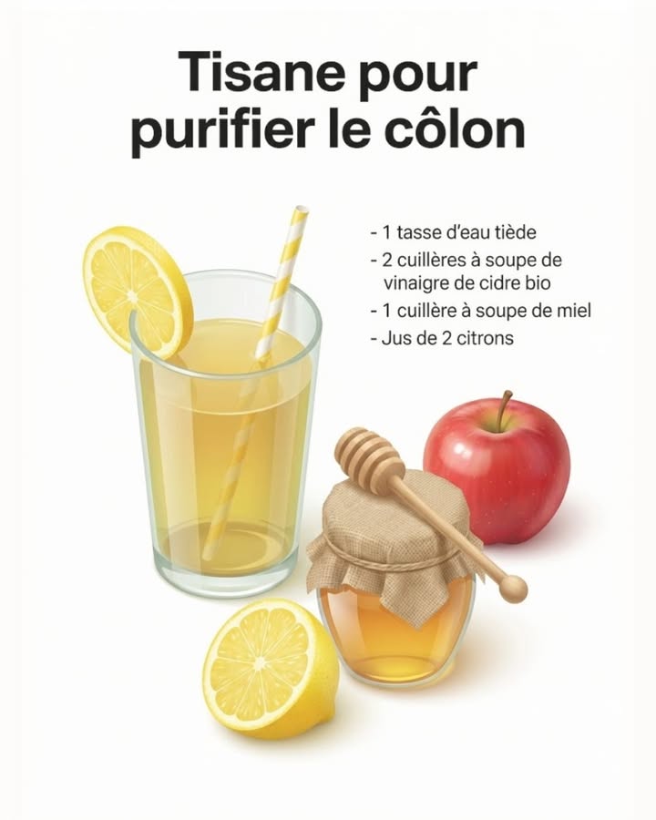 Boostez votre digestion naturellement avec cette tisane simple au citron, miel et vinaigre de cidre. Un allié pour réduire les ballonnements et vous donner un coup de pouce énergétique. 

 Ingrédients :
1 tasse deau tiède
2 c. à soupe de vinaigre de cidre bio
1 c. à soupe de miel
Jus de 2 citrons

 Bienfaits potentiels :
Stimule la digestion.
Réduit la sensation de lourdeur.
Le citron est une source de vitamine C.
Le miel adoucit et offre des antioxydants.
Le vinaigre de cidre favorise léquilibre intestinal.

 Important : Cette boisson est un complément et ne remplace pas un avis médical. Consultez un professionnel en cas de troubles digestifs persistants.

#fblifestyle #digestion #remedenaturel