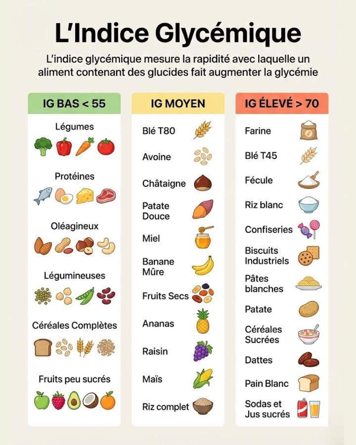 Lindex glycémique expliqué simplement ! Des légumes aux céréales, apprenez à faire les bons choix pour stabiliser votre taux de sucre dans le sang. Un guide essentiel pour tous !

#fblifestyle #nutrition #diabète