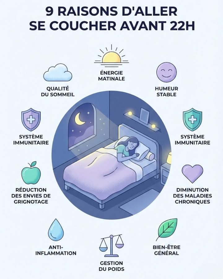 9 bonnes raisons de ne pas rater son heure de coucher avant 22h. #fblifestyle #sommeil #bienetre