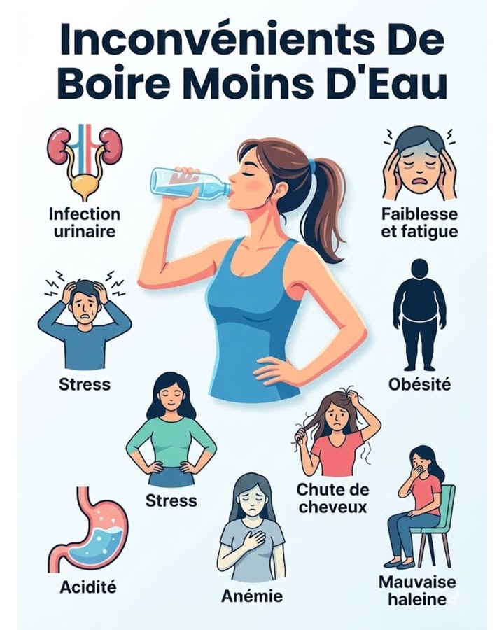 Ne pas boire assez deau peut avoir des conséquences sur votre santé ! Restez hydratée pour éviter ces problèmes.

#fblifestyle #sante #hydratation