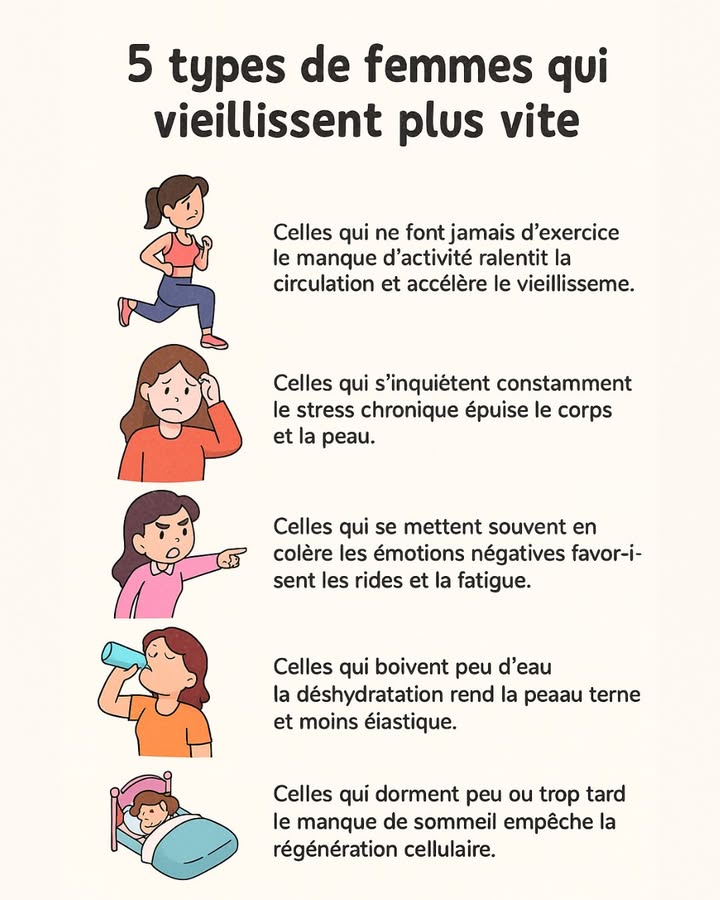 5 profils de femmes qui accélèrent leur vieillissement.