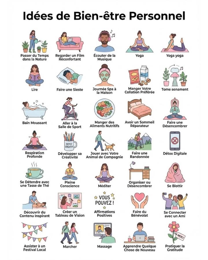 Idées pour booster votre bien-être personnel. Prenez soin de vous! .. Des petits rituels pour une vie plus épanouie. .
 #fblifestyle #bienetre #developpementpersonnel
