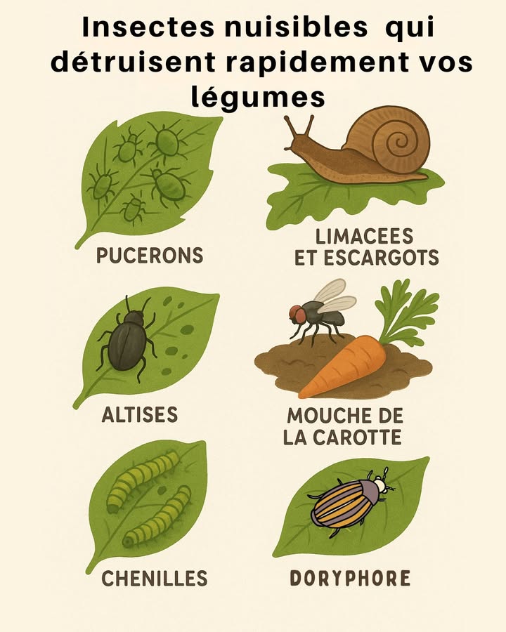 Les insectes nuisibles du potager sont les pires ennemis des jardiniers. En quelques jours seulement, ils peuvent dévorer vos feuilles, affaiblir vos tiges et ruiner vos récoltes. Pucerons, limaces, doryphores ces ravageurs sattaquent sans relâche à vos plantations.
Guide complet dans le premier commentaire