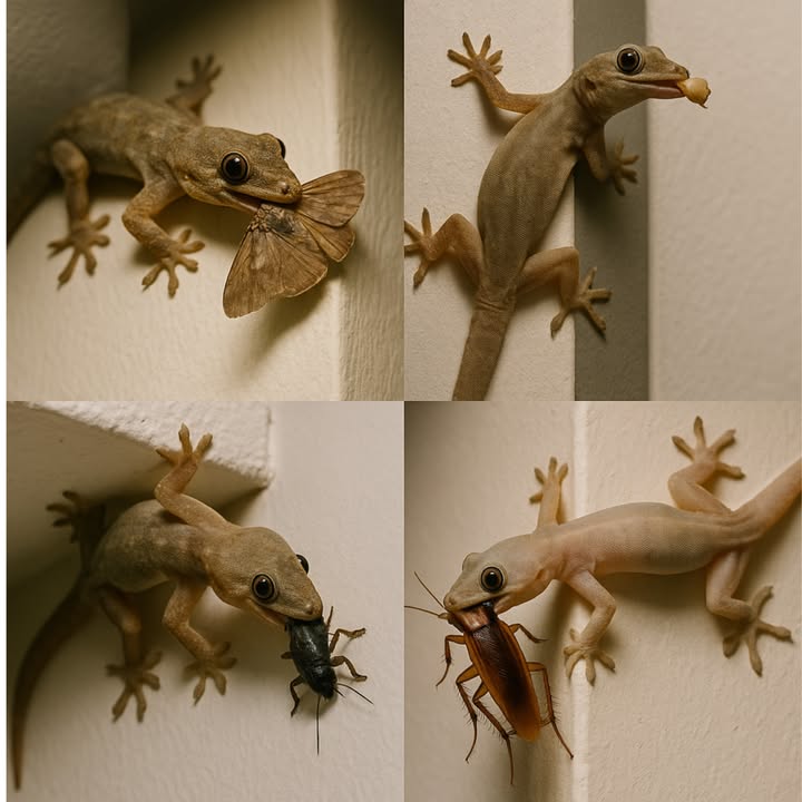 CIAO, SONO IL GECO NON UCCIDERMI, PULISCO LA TUA CASA E POSSO SALVARTI LA VITA, SONO INOFFENSIVO!!!  
Si chiamano gechi o “pulisci case” e non fanno male a nessuno.  
Si nutrono di insetti e sono un antiparassitario naturale contro gli scarafaggi. Li eliminano senza bisogno di usare insetticidi.  
MANGIANO anche ragni, mosche e zanzare, persino scorpioni. Sono veri eroi.  
Grazie a loro molte persone vengono salvati dalle punture di insetti velenosi. Non ucciderli, se non ti piacciono ignorale e basta.