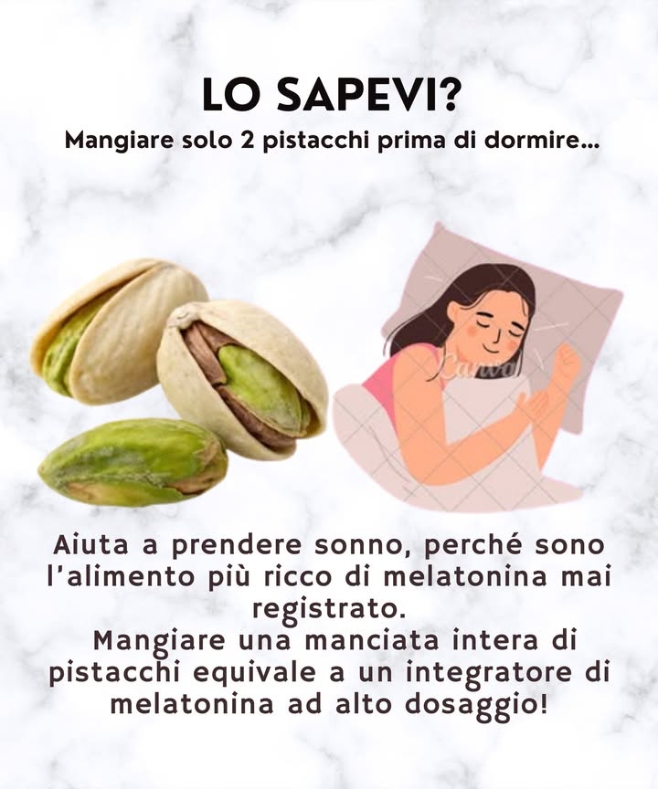 Mangiare solo 2 pistacchi prima di dormire…..