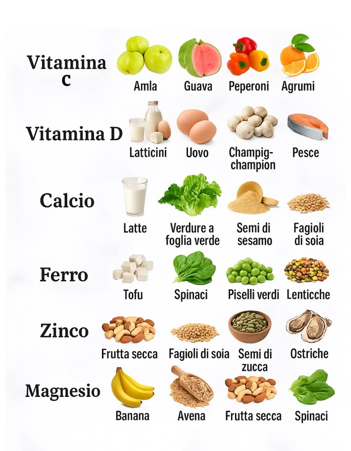 Fonti di Vitamine e Minerali