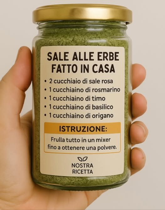 Sapevi che si può insaporire con molto più gusto e meno sodio? Questa ricetta per il sale alle erbe è perfetta per chi vuole mangiare più sano senza perdere il sapore!  Usala su verdure arrosto, carni, uova e persino sul riso.  Ricetta direttamente nel barattolo: salva questo post e provala oggi stesso! #fblifestyle #stiledivita