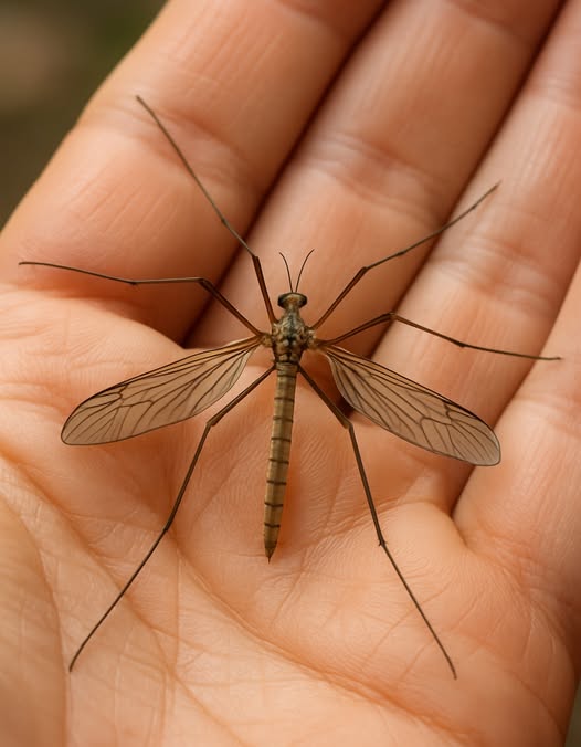 Ciao, sono una zanzara gru, comunemente conosciuta come zanzara gigante. A causa dellignoranza di molte persone, mi hanno tolto la vita senza che io rappresentassi alcun pericolo.  
Non succhio sangue, non sono un vampiro.  
Mi nutro del nettare dei fiori e aiuto con la pollinizzazione, adempiendo semplicemente al mio dovere naturale. Ora che mi conosci, per favore, non uccidermi.