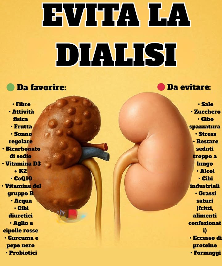Guida per Proteggere i Reni con la Curcuma e i Legumi
 La Spezia più Potente per i Reni: la Curcuma
Principio attivo: Curcumina, potente antinfiammatorio e antiossidante naturale.
Dosaggio efficace: 500 mg al giorno per 3 mesi  Riduzione significativa della proteinuria.
Effetto simile a farmaci antinfiammatori es. Diclofenac 50 mg per dolore articolare e infiammazione.
Aiuta anche con: diabete, resistenza insulinica, infiammazioni croniche, problemi cardiovascolari, artrite e più.
拏 La Ricetta della Golden Milk per massimizzare lefficacia
Ingredienti senza zuccheri infiammatori!:
1 tazza di latte di mandorla senza zucchero
1 cucchiaino di curcuma in polvere
 cucchiaino di zenzero in polvere
 cucchiaino di cannella ottima per il diabete
 cucchiaino di olio di cocco aiuta lassorbimento della curcumina
1 pizzico di pepe nero essenziale per assorbire la curcumina, 2000%
 Bevi una tazza al giorno per 30 giorni e osserva i benefici su reni, infiammazione, pelle, umore e memoria.
齃 I Legumi: Superfood non più vietati! per la Salute Renale
Benefici principali dei legumi:
Amido resistente: migliora la flora intestinale  impatto positivo diretto sui reni.
Ricchi di antiossidanti: contrastano lo stress ossidativo e linfiammazione.
Alto contenuto di fibre: regola glicemia e insulina, ideale per diabetici.
Fonte di ferro vegetale: utile contro lanemia comune nei pazienti renali.
 Legumi consigliati:
Ceci: ideali per fare hummus, ottimo per i diabetici.
Fagioli neri: poveri di fosforo, ricchi di folati e fibra.
Soia tofu: unica fonte vegetale con proteine ad alto valore biologico.
Fagiolini verdi: bassissimi in proteine e calorie  si possono mangiare spesso!
 Attenzione a:
Fosforo e proteine: da monitorare non eliminare.
Ossalati: possono essere un problema solo per persone con calcoli di ossalato di calcio, problemi intestinali o limitazione idrica.
易 Consiglio chiave per ossalati:
Aggiungi fonti di calcio es. broccoli, integratori di calcio carbonato ai pasti ricchi di ossalati per evitarne lassorbimento nel tratto urinario.
Bevi almeno 2 litri dacqua al giorno 2.5 L se hai avuto calcoli.