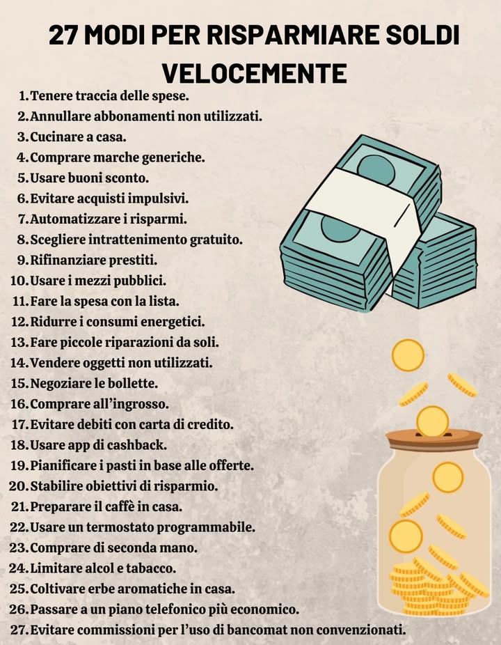 27 MODI PER RISPARMIARE SOLDI VELOCEMENTE