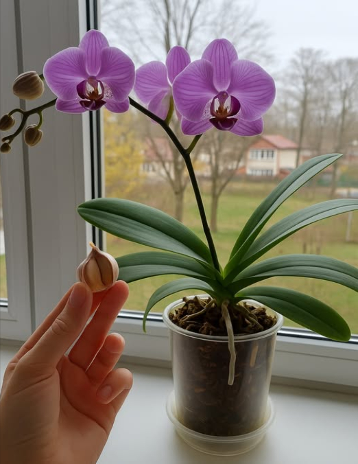Guida per far fiorire la tua orchidea per tutto lanno  
 Usa un fertilizzante naturale allaglio  
 Sbuccia 4 spicchi daglio e mettili in una bottiglia con 1,5 litri dacqua.  
 Lasciali in infusione per 24 ore.  
 Filtra il composto e usalo per annaffiare il substrato dellorchidea ogni 3 settimane.  
 Benefici: rinforza la pianta, stimola la fioritura, respinge parassiti e malattie.  
林 Pulisci le foglie con latte e acqua  
 Mescola 2 bicchieri dacqua con 1 cucchiaio di latte.  
 Inumidisci un cotone con questo composto e pulisci delicatamente le foglie.  
 Benefici: le proteine del latte conferiscono lucentezza, proteggono da funghi e parassiti.  
 Altre cure importanti  
 Substrato poroso ma ben idratato.  
 Molta luce, ma senza esposizione diretta al sole forte.  
 Evita il ristagno: le radici devono respirare per non marcire.  
 Usa compost o fertilizzanti naturali regolarmente.  
讀 Fertilizzanti casalinghi aggiuntivi  
 Gusci duovo tritati: rinforzano le radici e promuovono la fioritura.  
 Bicarbonato di sodio: 2 cucchiai in  litro dacqua aiutano a fertilizzare non superare la dose.