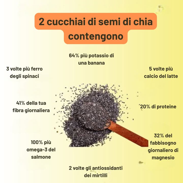 2 cucchiai di semi di chia hanno