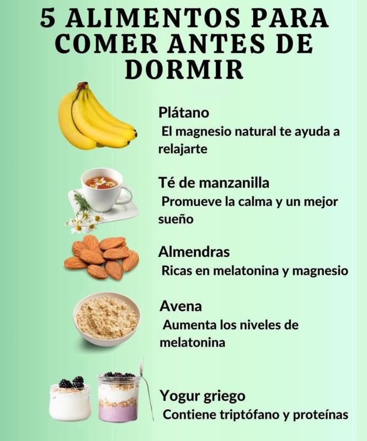 5 alimentos para comer antes de dormir