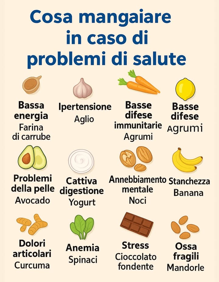 Cosa mangiare per i disturbi di salute più comuni