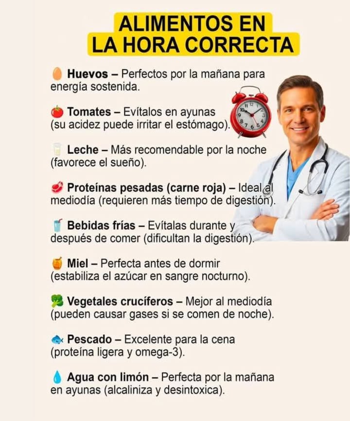 Comidas en el momento adecuado