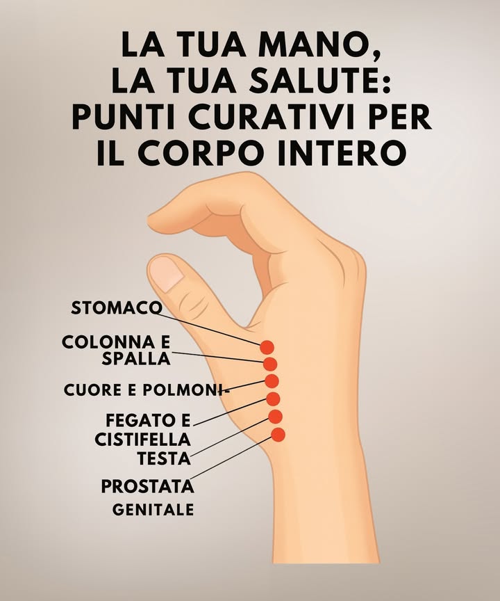Riflessologia della mano: guida essenziale 

1 Principio di base: stimolare punti su palmo e dita come pratica complementare per rilassamento, gestione della tensione e comfort digestivo leggero
2 Mappa rapida: base del pollice = cervicale/schiena; centro del palmo = area digestiva; punte delle dita = testa, gola, seni; lati delle dita = spalle e braccia
3 Preparazione: mani pulite, seduta stabile, spalle rilassate, respirazione lenta e profonda
4 Tecnica: pressione moderata con pollice o indice per 3060 secondi per punto oppure piccoli movimenti circolari regolari
5 Sequenza 1015 minuti: centro del palmo  ogni dito dalla punta alla base  lati delle dita  base della mano  carezze finali su tutta la mano
6 Frequenza: 12 volte al giorno, preferibilmente prima di dormire o in momenti di tensione
7 Benefici attesi: rilassamento muscolare, migliore percezione corporea, supporto al sonno e alla digestione, riduzione dello stress
8 Sicurezza e limiti: evidenze scientifiche limitate; evitare ferite o aree infiammate; sospendere se compare dolore; in presenza di patologie consultare un professionista
9 Adattamenti stagionali: inverno idratare con olio leggero; climi caldi stimolare i punti digestivi al mattino; giornate ventose lavorare su testa e collo
 Strumenti utili: olio opzionale, timer, ambiente tranquillo, diario per annotare risposte e progressi