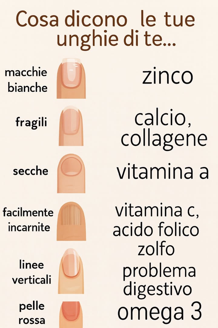 Cosa Dicono le Tue Unghie della Tua Salute
Vedere tutti i dettagli nel primo commento.