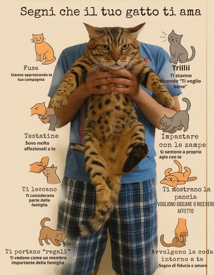 Se il vostro gatto si comporta bene con voi, siate felici perché il vostro gatto vi vuole bene.