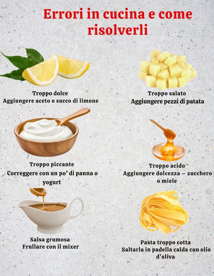 Errori in cucina e come risolverli