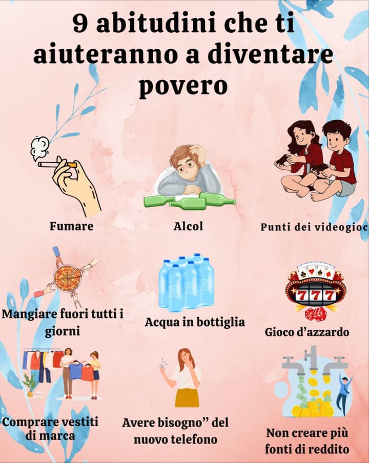 9 abitudini che vi aiuteranno a diventare poveri