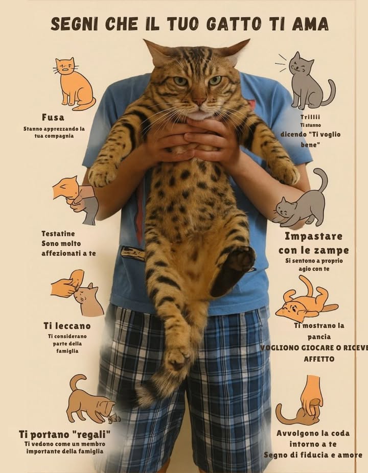 Se il vostro gatto si comporta bene con voi, siate felici perché il vostro gatto vi vuole bene.