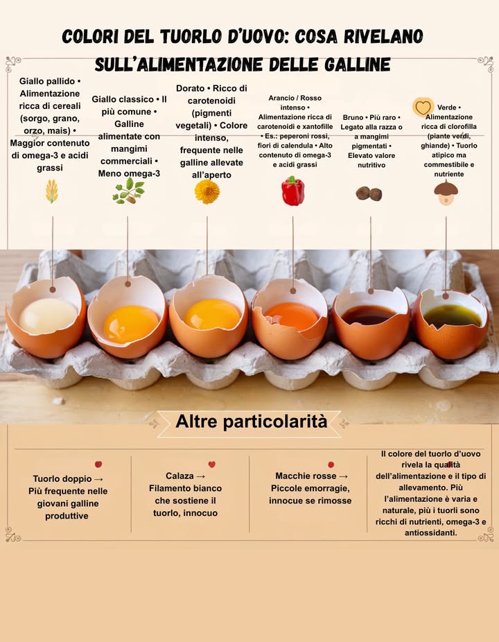 Colori del tuorlo duovo: cosa rivelano sullalimentazione delle galline