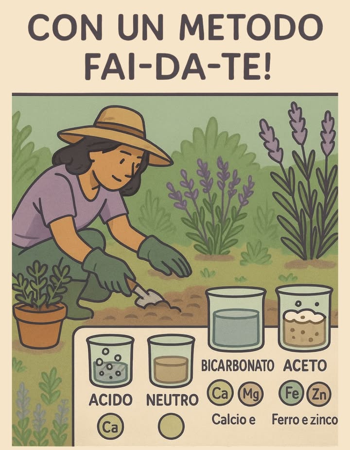 Scopri il pH del Tuo Terreno con un Metodo Fai-da-Te! 
Il pH del suolo è fondamentale per la crescita delle piante, poiché influisce sulla disponibilità dei nutrienti. Con questo semplice test casalingo, puoi scoprirlo in pochi minuti!
 Come Misurare il pH del Suolo
 1. Raccogli un Campione
Prendi piccole porzioni di terra da diverse aree del giardino e mescolale per ottenere un risultato rappresentativo.
 2. Prepara il Test
Dividi il terreno in due contenitori piccoli:
Aggiungi un cucchiaino di bicarbonato con un po dacqua in uno.
Nellaltro, versa aceto bianco direttamente sulla terra.
 3. Osserva le Reazioni
 Se il bicarbonato produce bollicine, il suolo è acido pH basso.
 Se laceto provoca schiuma, il suolo è basico/ alcalino pH alto.
 Se non succede nulla, il suolo è neutro pH intorno a 7.
 4. Perché è Importante?
 Suolo Acido pH basso: Riduce la disponibilità di calcio e magnesio.
 Suolo Alcalino pH alto: Ostacola lassorbimento di ferro e zinco.
 Suolo Neutro pH 6.5-7: Perfetto per la maggior parte delle piante!
 Questo test è indicativo: per una misurazione più precisa, usa un kit pH o fai analizzare il terreno in laboratorio.
 Prova subito e scopri se il tuo giardino ha il pH ideale!