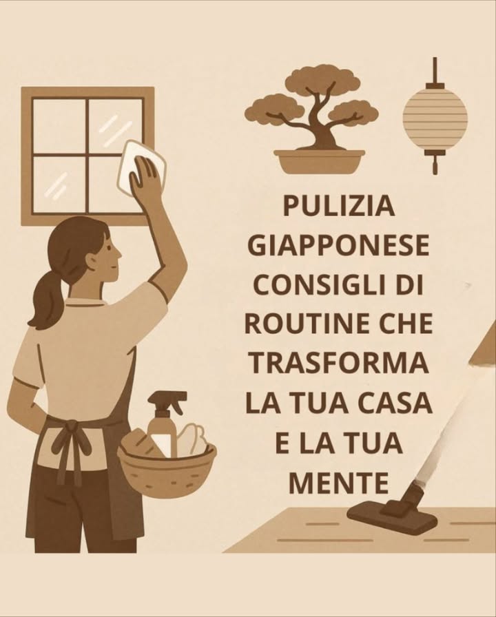 律 Pulizia Consapevole: LArte Giapponese del Vivere con Cura
識 10 minuti al giorno
Un gesto semplice, condiviso e meditativo per iniziare la giornata con mente chiara.
 Danshari: meno è meglio
Liberarsi del superfluo per fare spazio alla pace interiore.
什 Strumenti naturali
Panni, scope e saponi delicati: connessione profonda con latto del pulire.
 Luce e aria ogni giorno
Aprire le finestre rinnova lenergia, anche dinverno.
 Rispetto per ogni angolo
Anche gli spazi nascosti meritano cura e attenzione.
律 Pulizia meditativa
Gesti lenti e senza distrazioni: la presenza trasforma la routine in rituale.
 Accogliere le stagioni
Pulizie stagionali per lasciar andare il vecchio e prepararsi al nuovo.
 La casa riflette il cuore
Ordine, amore e calma abitano anche negli spazi imperfetti.