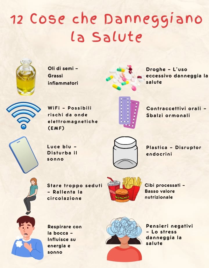 12 COSE CHE DANNEGGIANO LA SALUTE