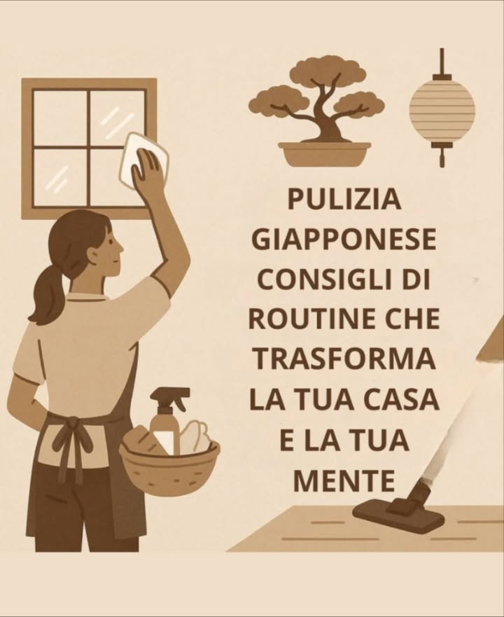 律 Pulizia Consapevole: LArte Giapponese del Vivere con Cura
識 10 minuti al giorno
Un gesto semplice, condiviso e meditativo per iniziare la giornata con mente chiara.
 Danshari: meno è meglio
Liberarsi del superfluo per fare spazio alla pace interiore.
什 Strumenti naturali
Panni, scope e saponi delicati: connessione profonda con latto del pulire.
 Luce e aria ogni giorno
Aprire le finestre rinnova lenergia, anche dinverno.
 Rispetto per ogni angolo
Anche gli spazi nascosti meritano cura e attenzione.
律 Pulizia meditativa
Gesti lenti e senza distrazioni: la presenza trasforma la routine in rituale.
 Accogliere le stagioni
Pulizie stagionali per lasciar andare il vecchio e prepararsi al nuovo.
 La casa riflette il cuore
Ordine, amore e calma abitano anche negli spazi imperfetti.