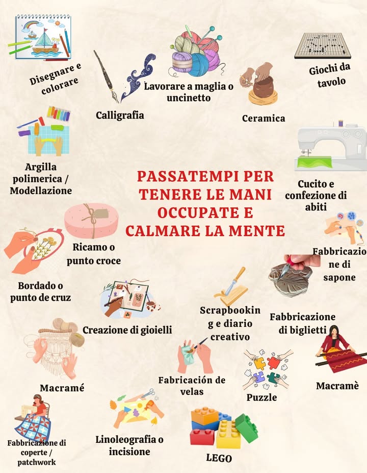 HOBBY PER TENERE LE MANI OCCUPATE E LA MENTE OCCUPATA