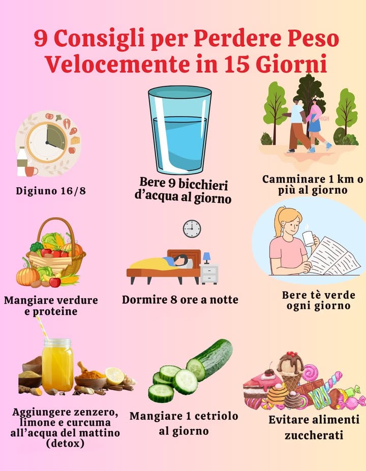 9 consigli per perdere peso velocemente in 15 giorni