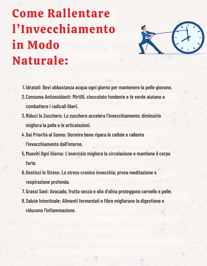 Come rallentare linvecchiamento in modo naturale: