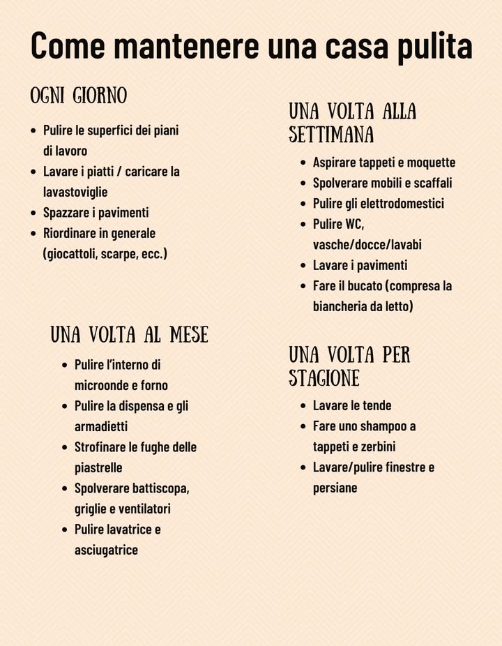Come mantenere pulita la casa