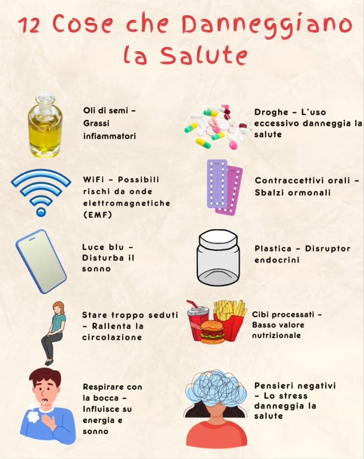 12 COSE CHE DANNEGGIANO LA SALUTE
