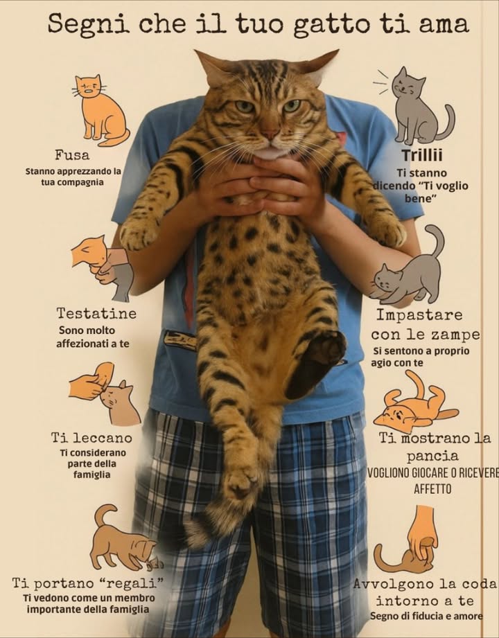 Se il vostro gatto si comporta bene con voi, siate felici perché il vostro gatto vi vuole bene.