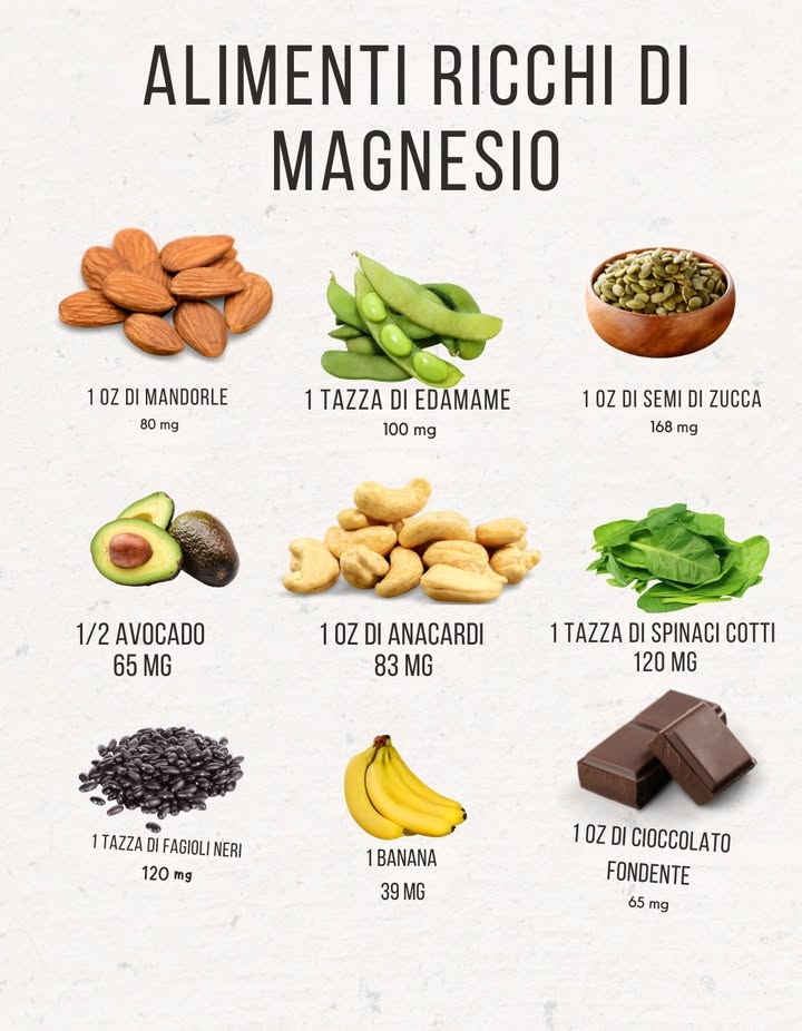 Alimenti ricchi di magnesio