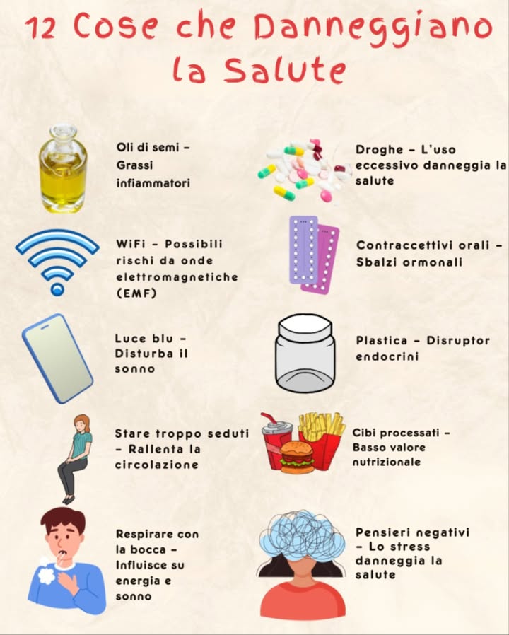 12 COSE CHE DANNEGGIANO LA SALUTE