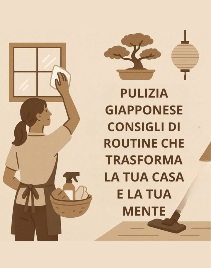 律 Pulizia Consapevole: LArte Giapponese del Vivere con Cura
識 10 minuti al giorno
Un gesto semplice, condiviso e meditativo per iniziare la giornata con mente chiara.
 Danshari: meno è meglio
Liberarsi del superfluo per fare spazio alla pace interiore.
什 Strumenti naturali
Panni, scope e saponi delicati: connessione profonda con latto del pulire.
 Luce e aria ogni giorno
Aprire le finestre rinnova lenergia, anche dinverno.
 Rispetto per ogni angolo
Anche gli spazi nascosti meritano cura e attenzione.
律 Pulizia meditativa
Gesti lenti e senza distrazioni: la presenza trasforma la routine in rituale.
 Accogliere le stagioni
Pulizie stagionali per lasciar andare il vecchio e prepararsi al nuovo.
 La casa riflette il cuore
Ordine, amore e calma abitano anche negli spazi imperfetti.