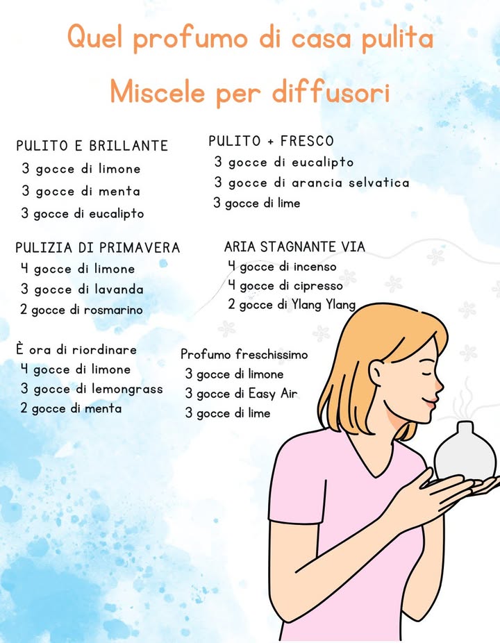 Quel profumo di casa pulita
Miscele per diffusori