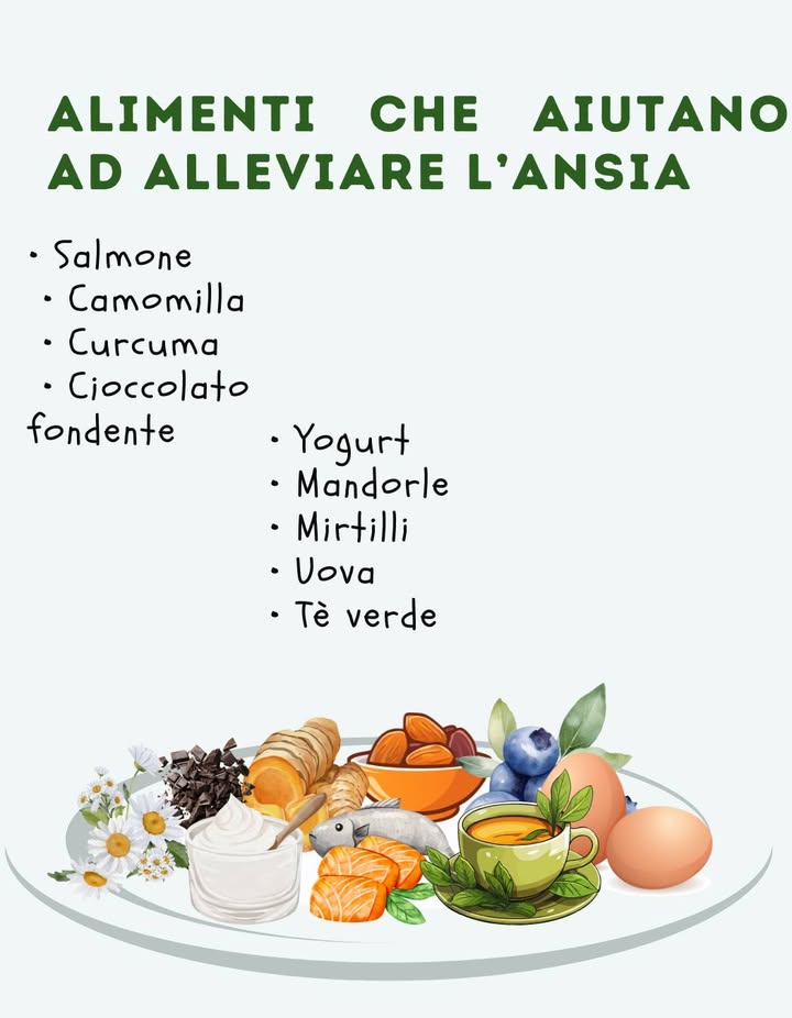 Alimenti che aiutano ad alleviare lansia