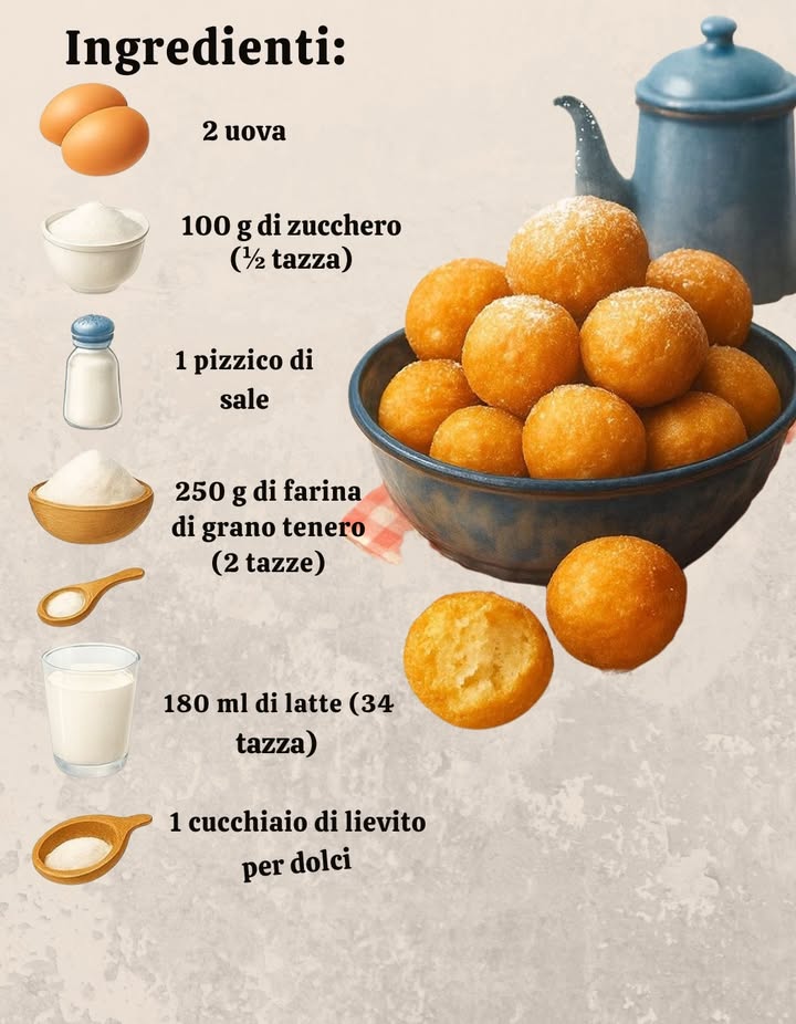 BUÑUELOS della Nonna 
Croccanti fuori, soffici dentro un classico intramontabile!

Preparazione semplice:
讀 Sbatti uova, zucchero e un pizzico di sale.
 Aggiungi farina e lievito, alternando con latte fino a ottenere un impasto morbido.
籠 Con un cucchiaio forma le palline e friggile in olio caldo finché dorate.

Un profumo che riporta subito ai ricordi dinfanzia. 

#buñuelos #ricettedellanonna #recetasdelaabuela #tradizione #dolcicasalinghi