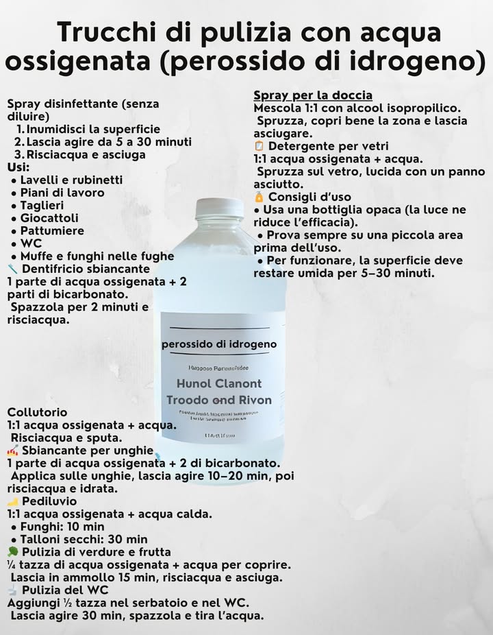 Trucchi per pulire con lacqua ossigenata