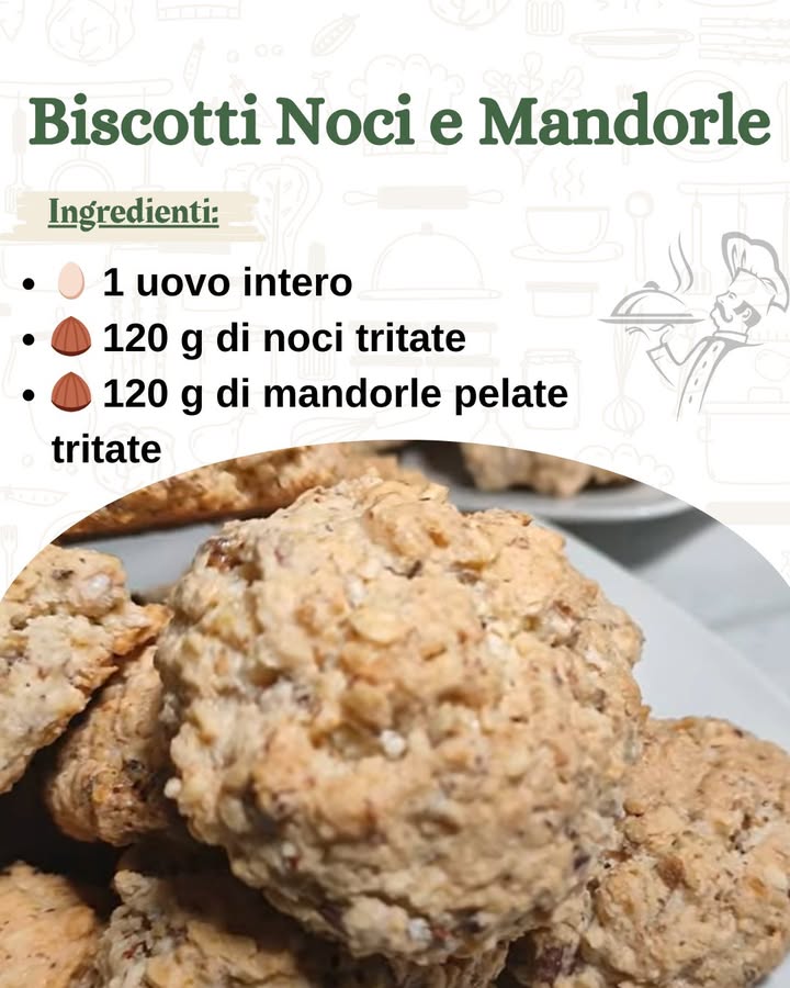 Biscotti Noci e Mandorle: Croccanti e Deliziosi 

I biscotti alle noci e mandorle sono una vera delizia per chi ama i dolci croccanti e ricchi di sapore. Perfetti per accompagnare una tazza di tè caldo o un caffè, questi biscotti uniscono la fragranza delle noci alla delicatezza delle mandorle, creando un equilibrio irresistibile. Prepararli è semplice e il loro profumo inebrierà tutta la casa, rendendoli ideali da condividere con amici e familiari.

 Ingredienti per circa 20 biscotti

讀 1 uovo
 120 g di noci tritate
 120 g di mandorle pelate tritate
 150 g di farina 00
 80 g di zucchero di canna
杻 80 g di burro morbido
療 1 cucchiaino di lievito per dolci
蓼 Un pizzico di sale
 Scorza grattugiata di 1 limone facoltativa

 Preparazione

Inizia lavorando il burro morbido con lo zucchero di canna in una ciotola capiente, fino a ottenere una crema soffice e ben amalgamata. Unisci luovo e mescola energicamente fino a quando il composto diventa liscio e omogeneo.

In unaltra ciotola, setaccia la farina con il lievito e aggiungi un pizzico di sale. Unisci il composto di farina alla crema di burro e zucchero, mescolando con una spatola o con le mani fino a ottenere un impasto compatto e uniforme.

Aggiungi le noci e le mandorle tritate allimpasto, mescolando con delicatezza per distribuirle in modo uniforme. Se desideri un tocco di freschezza, incorpora anche la scorza grattugiata di un limone biologico.

Preleva piccole porzioni di impasto e forma delle palline con le mani leggermente infarinate. Disponile su una teglia rivestita di carta da forno, distanziandole leggermente per permettere la corretta lievitazione in cottura.

Preriscalda il forno a 180C e cuoci i biscotti per circa 12-15 minuti, fino a quando saranno dorati ai bordi. Una volta pronti, lasciali raffreddare sulla teglia per qualche minuto, poi trasferiscili su una gratella per farli raffreddare completamente.

Servi i biscotti con una tazza di tè caldo o di caffè per un momento di piacere. Puoi conservarli in un contenitore ermetico o in una scatola di latta per mantenerli fragranti per diversi giorni.

Per una variante più golosa, puoi aggiungere 50 g di gocce di cioccolato allimpasto o sostituire le mandorle con nocciole per un sapore più intenso. Se ami le spezie, prova ad aggiungere un pizzico di cannella o noce moscata per un aroma più avvolgente.

Questi biscotti sono perfetti per ogni occasione, dalla colazione alla merenda, e conquisteranno grandi e piccini con la loro croccantezza e il loro sapore unico. Preparali e lasciati avvolgere dal loro profumo irresistibile!